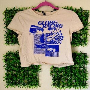 H&M Graphic Crop Tee 🏁💙